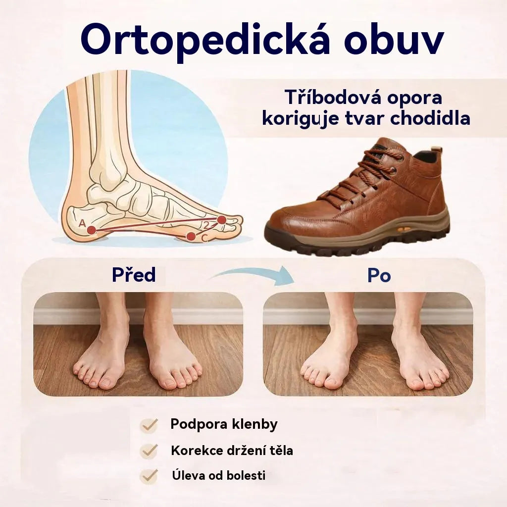 【⏰Dnes sleva 50 % - Končí brzy🔥】Protiskluzová a hřejivá turistická obuv ROOREN® - Vyrobena z italské hovězí kůže, s konstrukcí na podporu klenby, pohodlná a odolná, zmírňuje nepohodlí nohou!