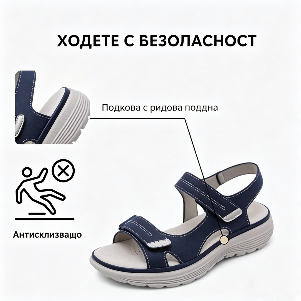 【⏰60% отстъпка днес - Не пропускайте!】Нови стилни сандали за 2026 г✅Широк дизайн с пръсти + регулиране с велкро + здрава и неплъзгаща се подметка +🔴Многоточкова опора на свода