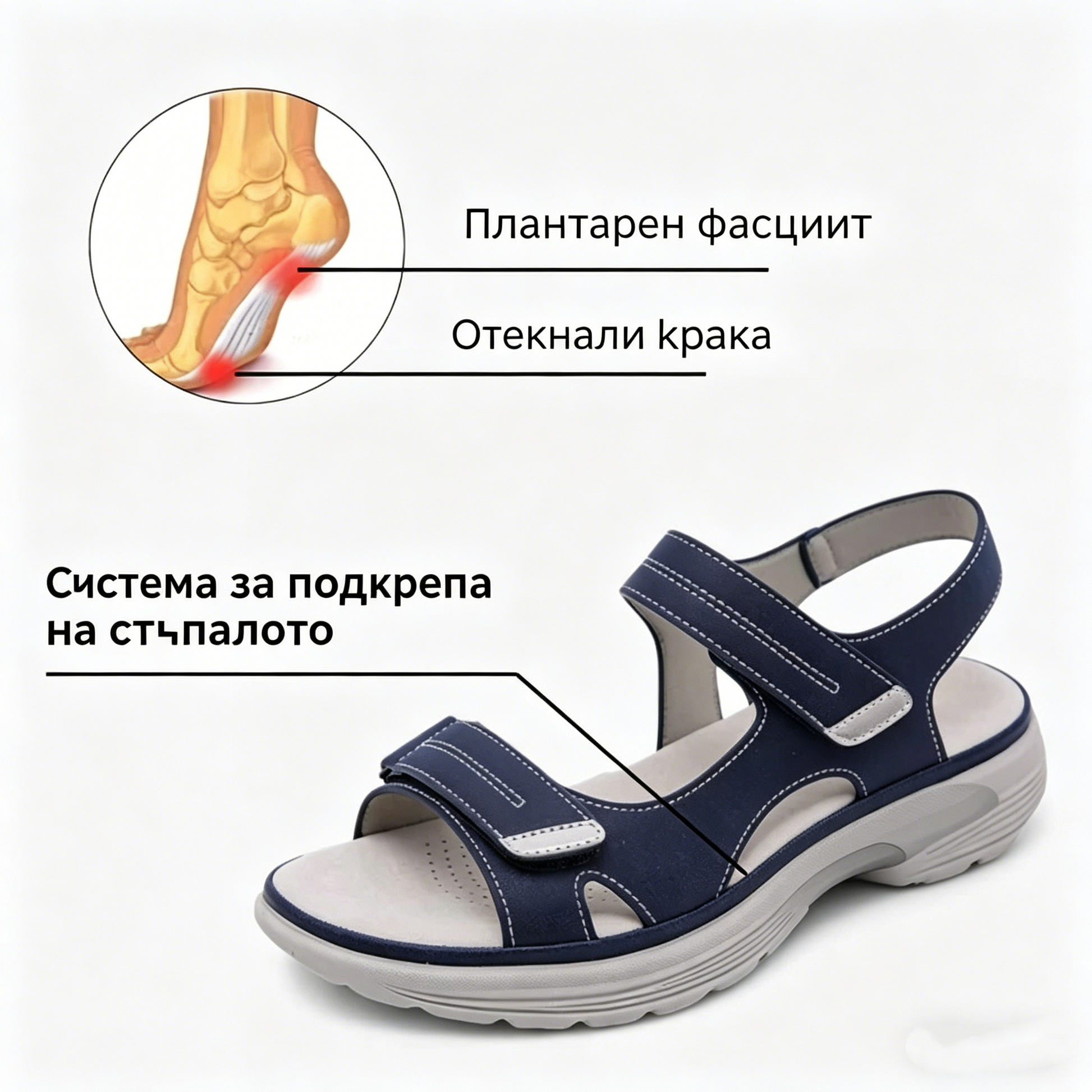 【⏰60% отстъпка днес - Не пропускайте!】Нови стилни сандали за 2026 г✅Широк дизайн с пръсти + регулиране с велкро + здрава и неплъзгаща се подметка +🔴Многоточкова опора на свода