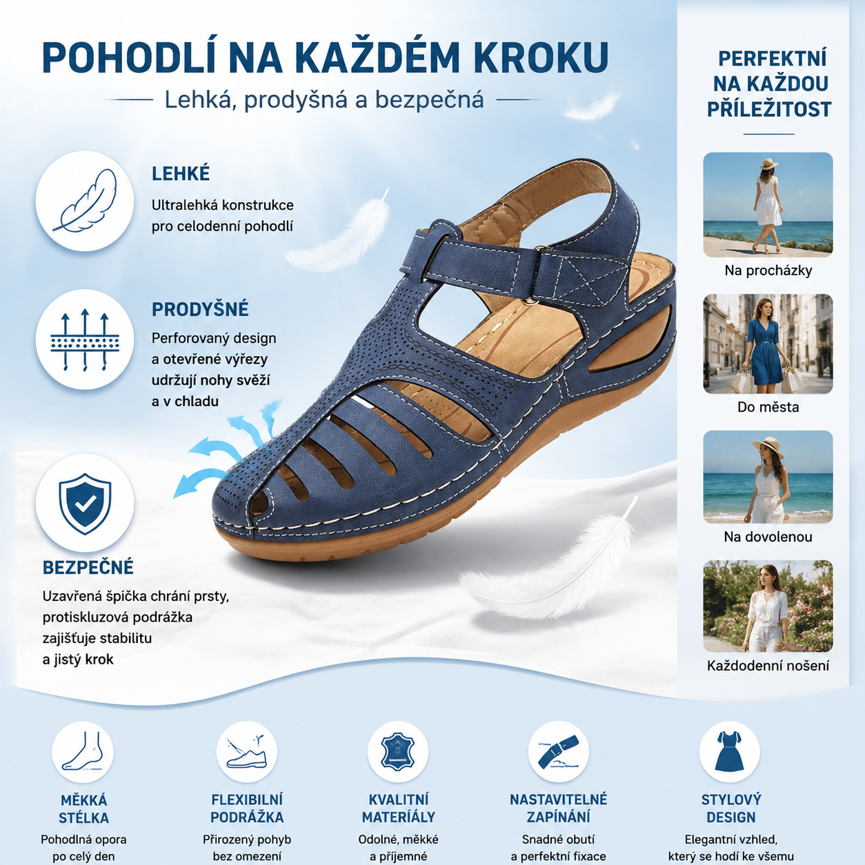 [🎁Dnes za poloviční cenu - nenechte si to ujít] Ergonomicky tvarované ortopedické sandály - bezbolestná chůze👞Zajišťují pohodlnější chůzi