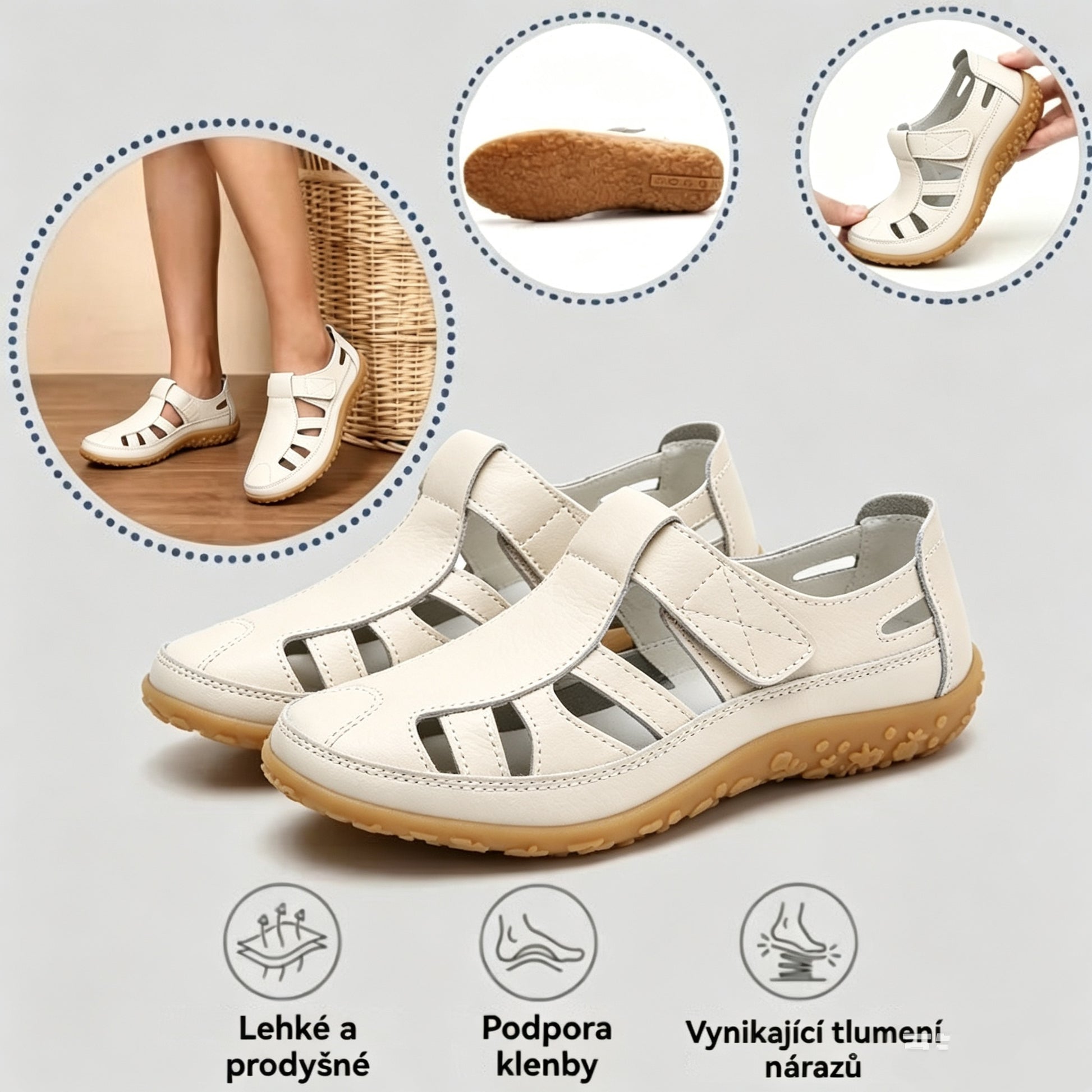 🔥50% sleva: Sandály BellaVita z pravé kůže – Pohodlné – Prémiová měkkost · Protiskluzové · Lehké · Chladivé