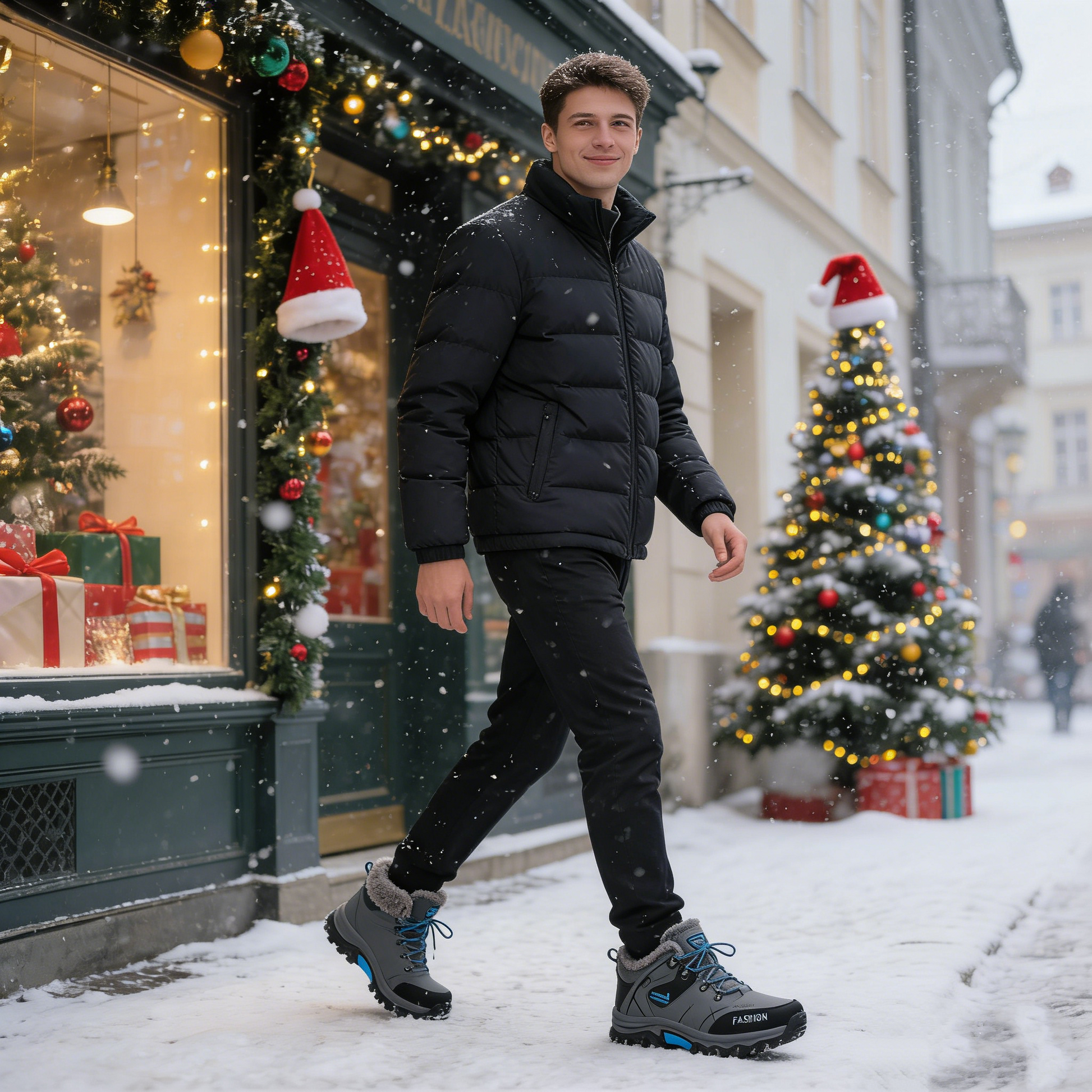 🎄Vánoční speciál: Sleva 50 %! ⏰-ROOREN® Pánská teplá a protiskluzová outdoorová obuv - Ergonomicky navržená ortopedická obuv, 👍která účinně ulevuje od bolesti nohou, zad a kolen!