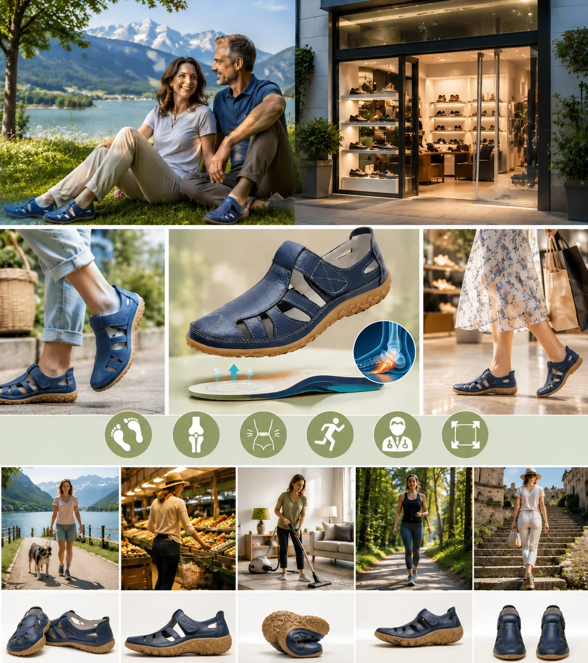 🔥50% sleva: Sandály BellaVita z pravé kůže – Pohodlné – Prémiová měkkost · Protiskluzové · Lehké · Chladivé