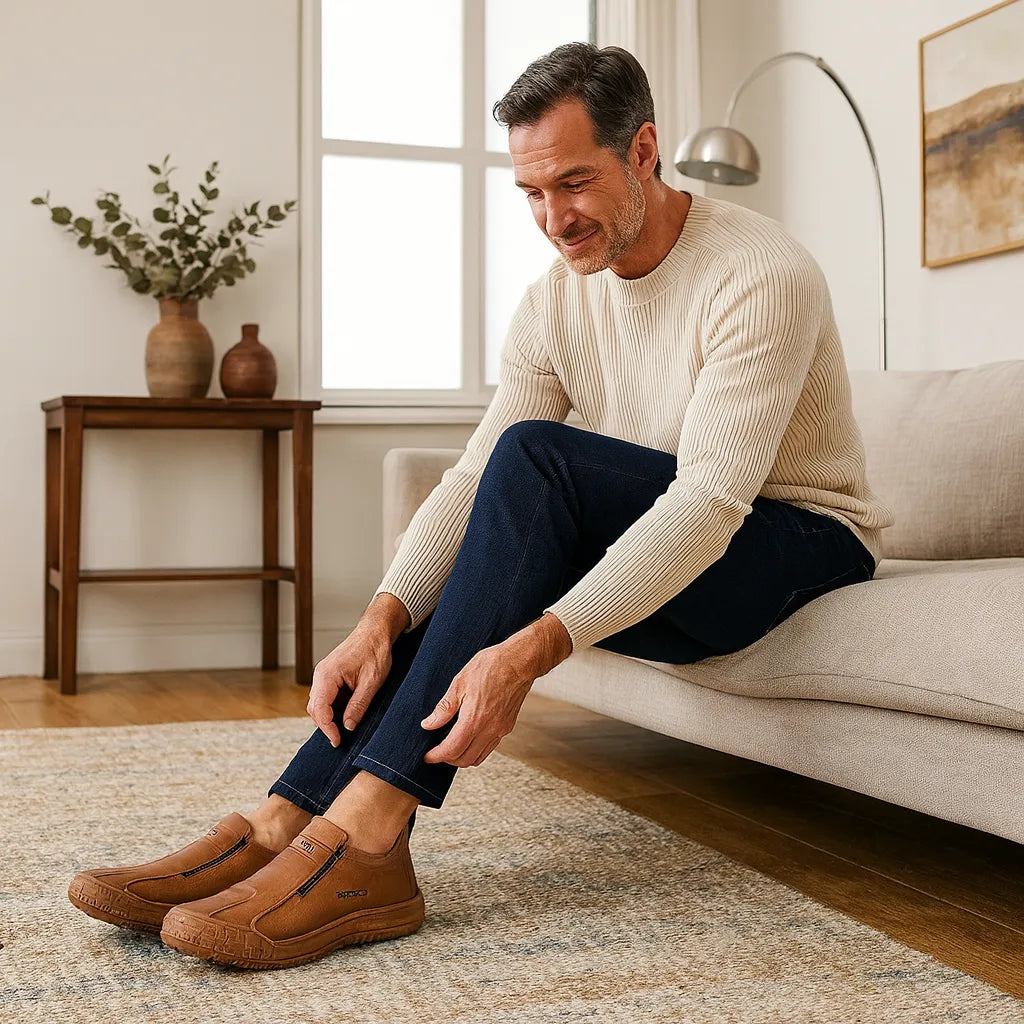 【⏰Dnes sleva 67 % - Končí brzy🔥】Protiskluzová a hřejivá turistická obuv ROOREN® - Vyrobena z italské hovězí kůže, s konstrukcí na podporu klenby, pohodlná a odolná, zmírňuje nepohodlí nohou!