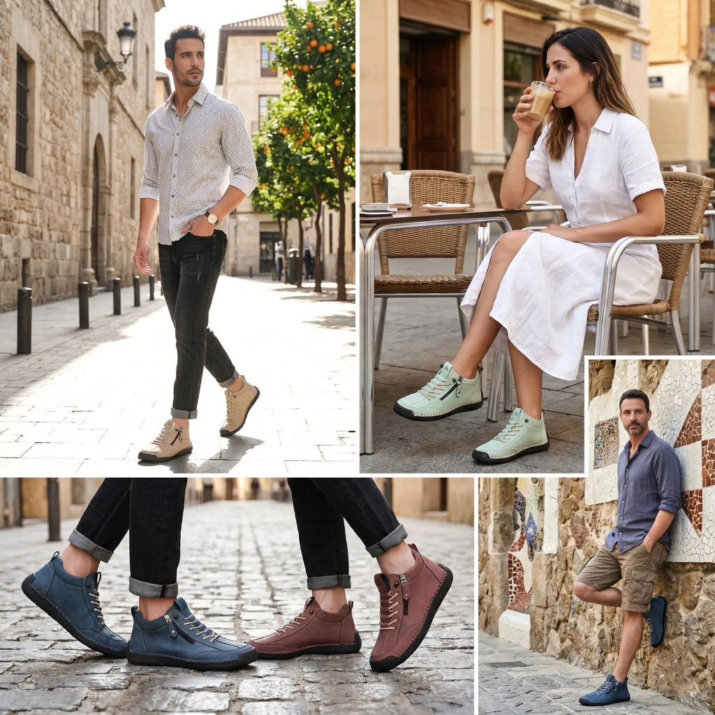(🔥 Sleva 50 % – Nenechte si to ujít!) Kožené boty „Zero Fatigue“: Boční zip, podpora klenby a protiskluzová podrážka – Ergonomický design zmírňuje únavu.