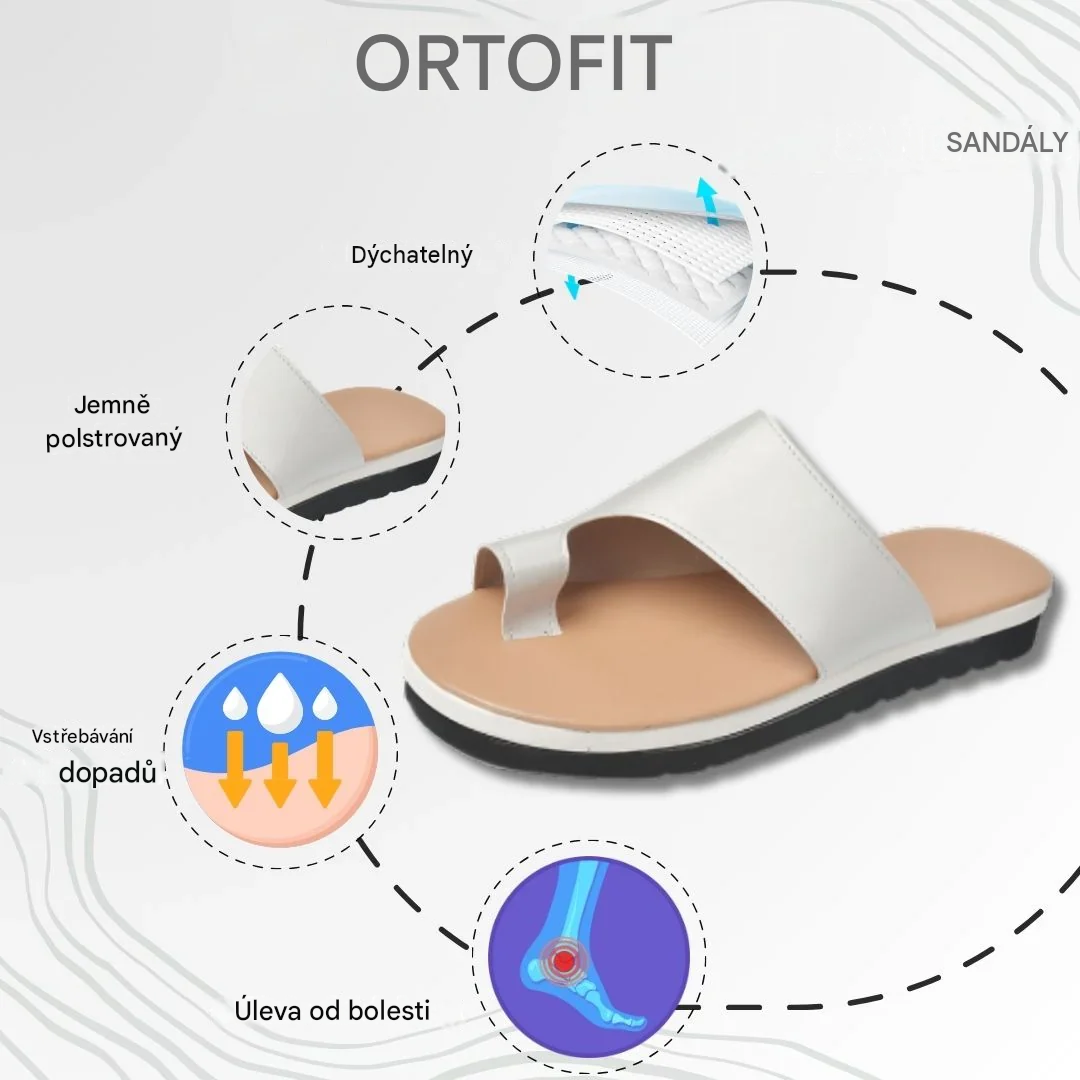 Orthofit: ergonomicky tvarované sandály, které poskytují maximální pohodlí a svěžest a korigují hallux valgus (vbočený palec).