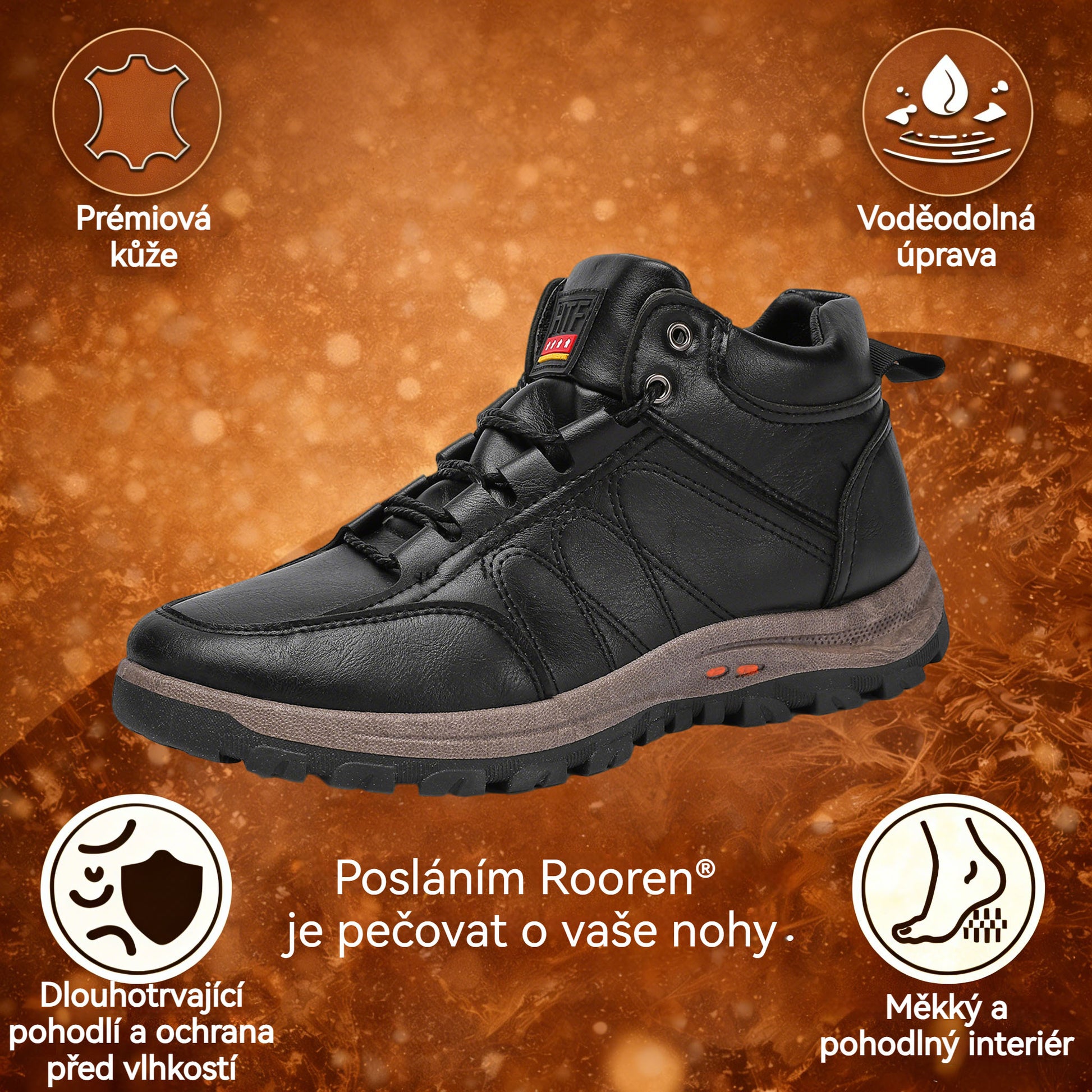 Prémiová ortopedická obuv ROOREN® | Ergonomicky navržená pro úlevu od bolesti a pohodlí bez únavy.