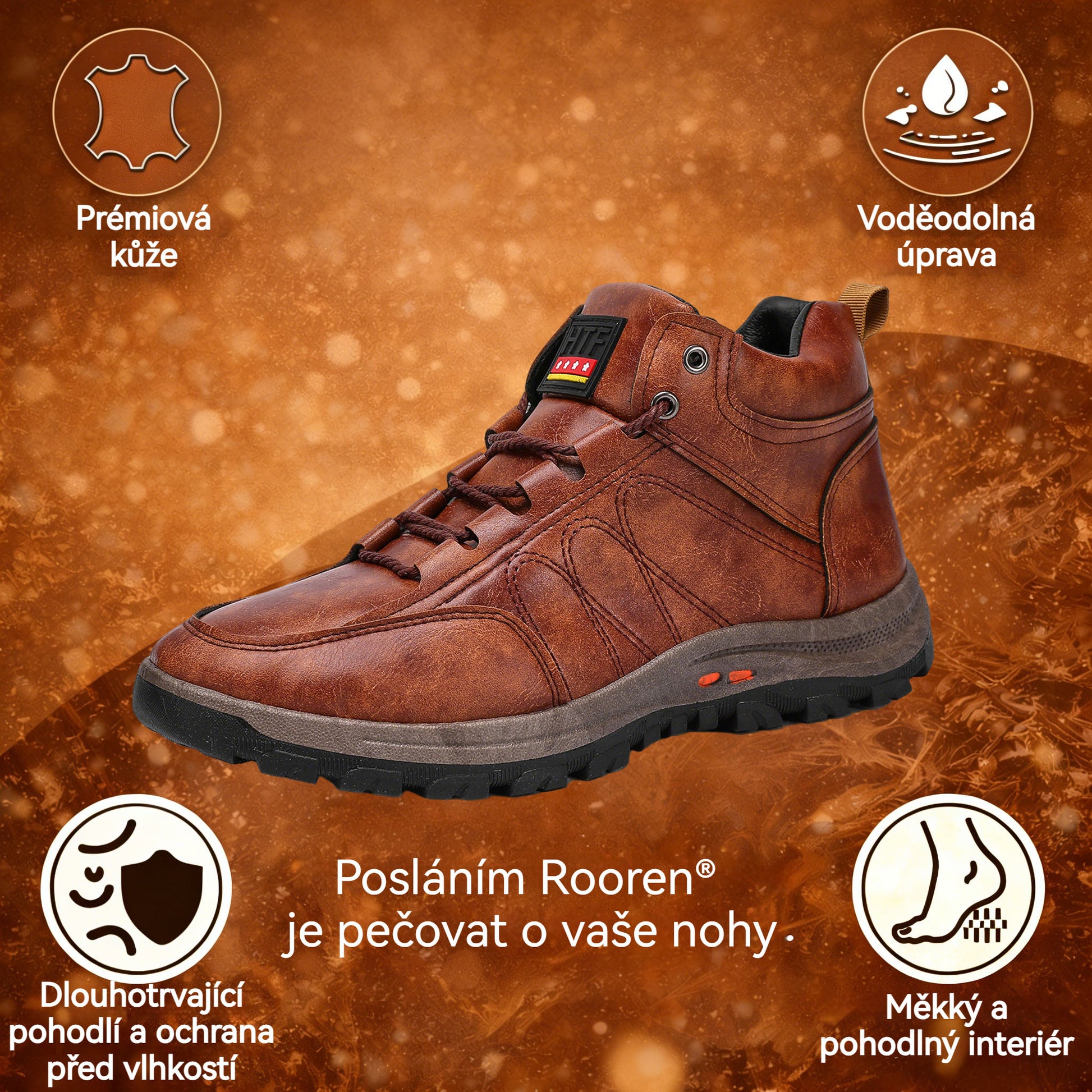 Prémiová ortopedická obuv ROOREN® | Ergonomicky navržená pro úlevu od bolesti a pohodlí bez únavy.