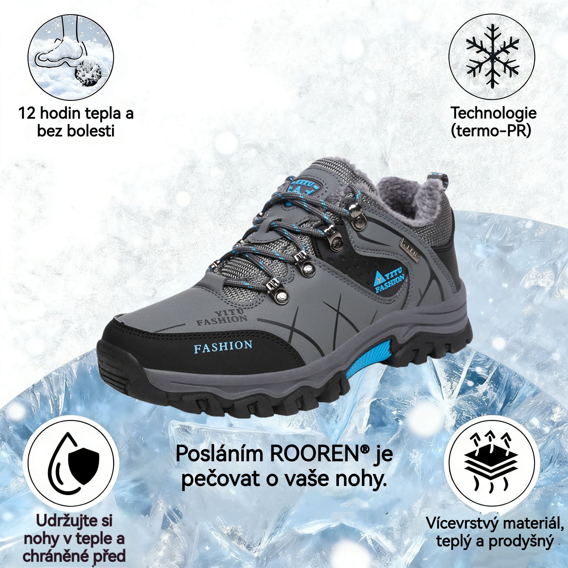 🎄Vánoční speciál: Sleva 50 %! ⏰-ROOREN® Pánská teplá a protiskluzová outdoorová obuv - Ergonomicky navržená ortopedická obuv, 👍která účinně ulevuje od bolesti nohou, zad a kolen!