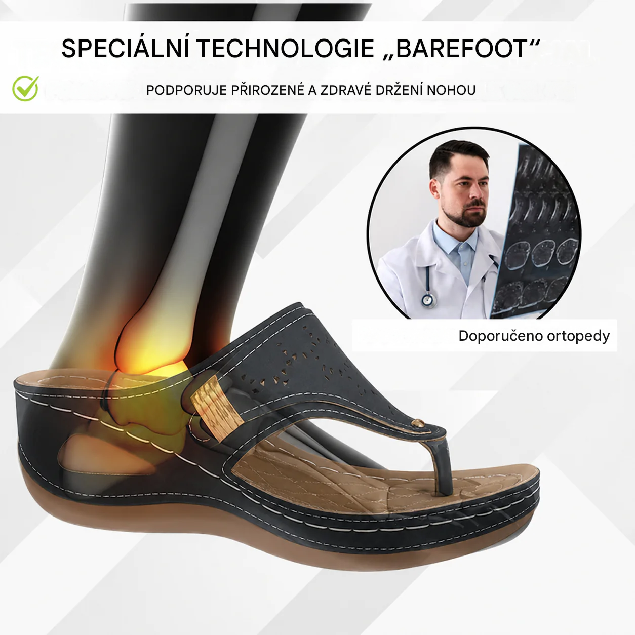⏰ Dnešní speciál: Poloviční cena | Letní ortopedické sandály OrthoComfort® | Podpora klenby pro pohodlnou chůzi bez bolesti