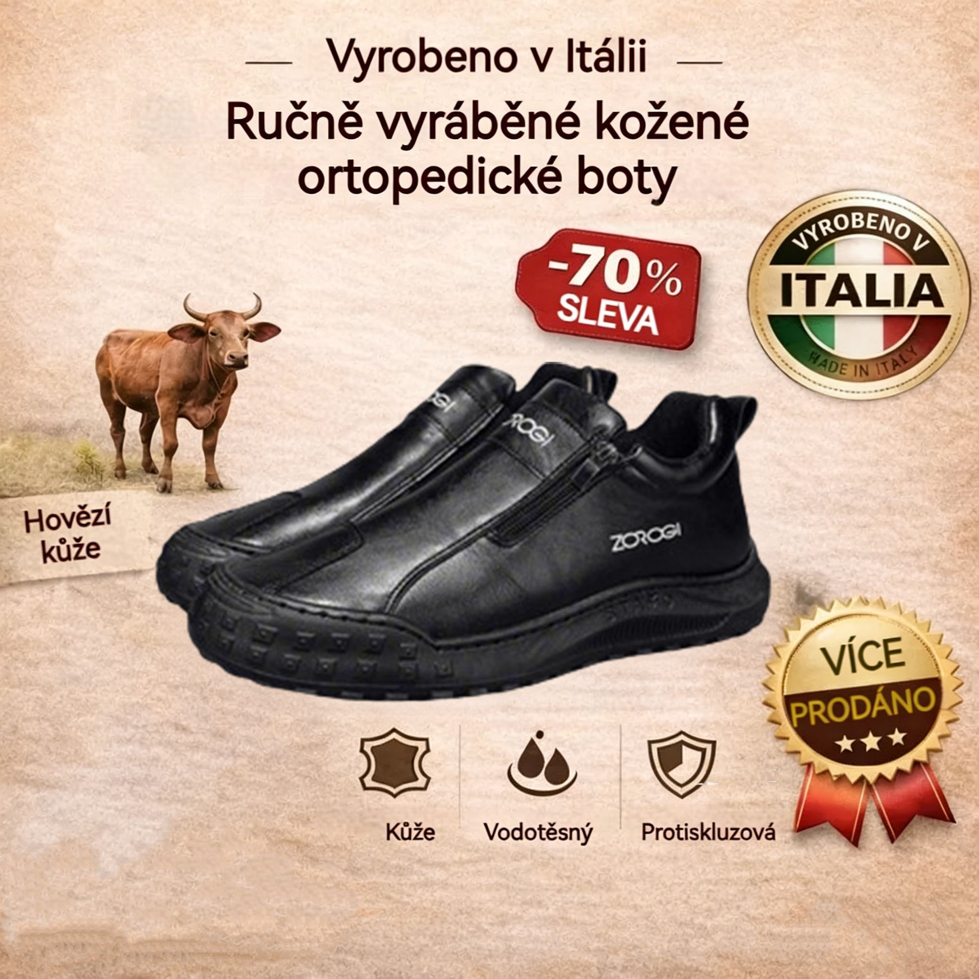 【⏰Dnes sleva 67 % - Končí brzy🔥】Protiskluzová a hřejivá turistická obuv ROOREN® - Vyrobena z italské hovězí kůže, s konstrukcí na podporu klenby, pohodlná a odolná, zmírňuje nepohodlí nohou!