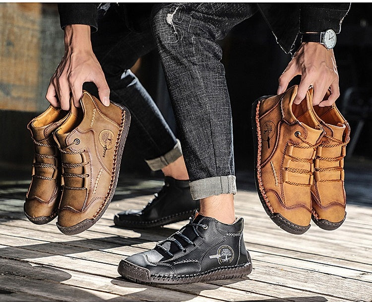 【⏰Dnes sleva 70 % - Končí brzy🔥】Protiskluzová a hřejivá turistická obuv ROOREN® - Vyrobena z italské hovězí kůže, s konstrukcí na podporu klenby, pohodlná a odolná, zmírňuje nepohodlí nohou!