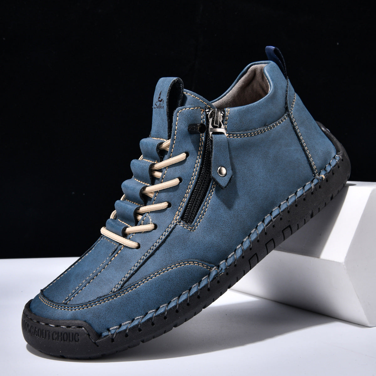 (🔥 Sleva 50 % – Nenechte si to ujít!) Kožené boty „Zero Fatigue“: Boční zip, podpora klenby a protiskluzová podrážka – Ergonomický design zmírňuje únavu.