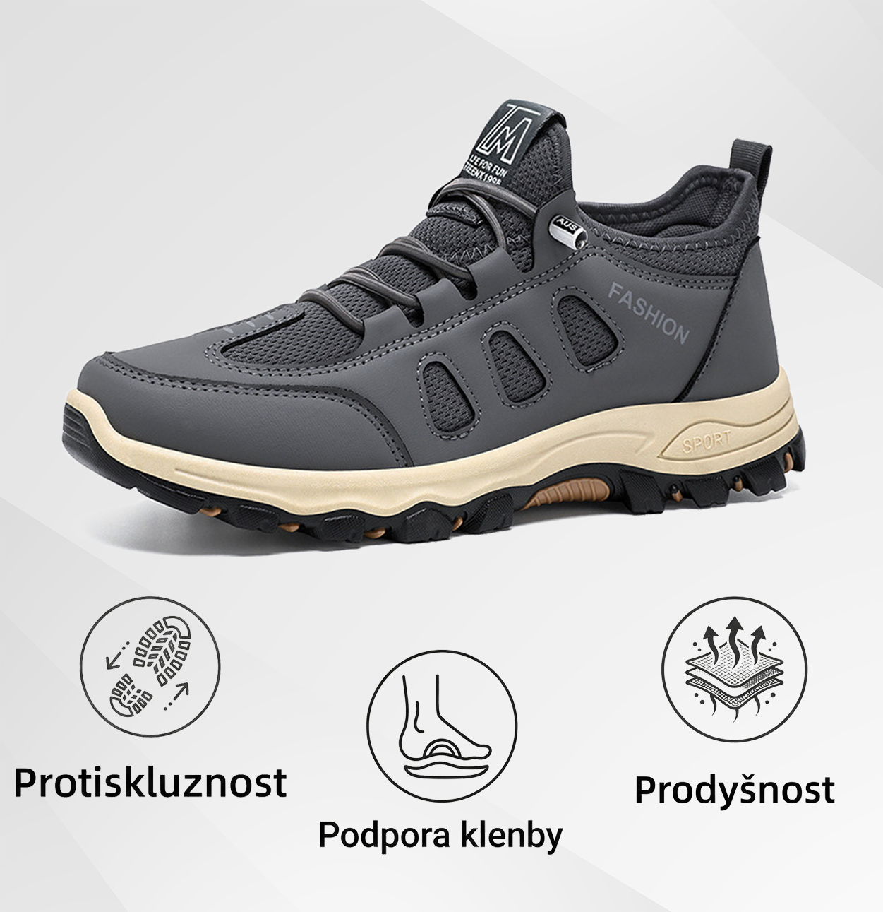 🔥50% sleva - Nenechte si to ujít! | Pánské outdoorové boty SLANCKS® | S oporou klenby. Protiskluzové a prodyšné pro celodenní pohodlí.