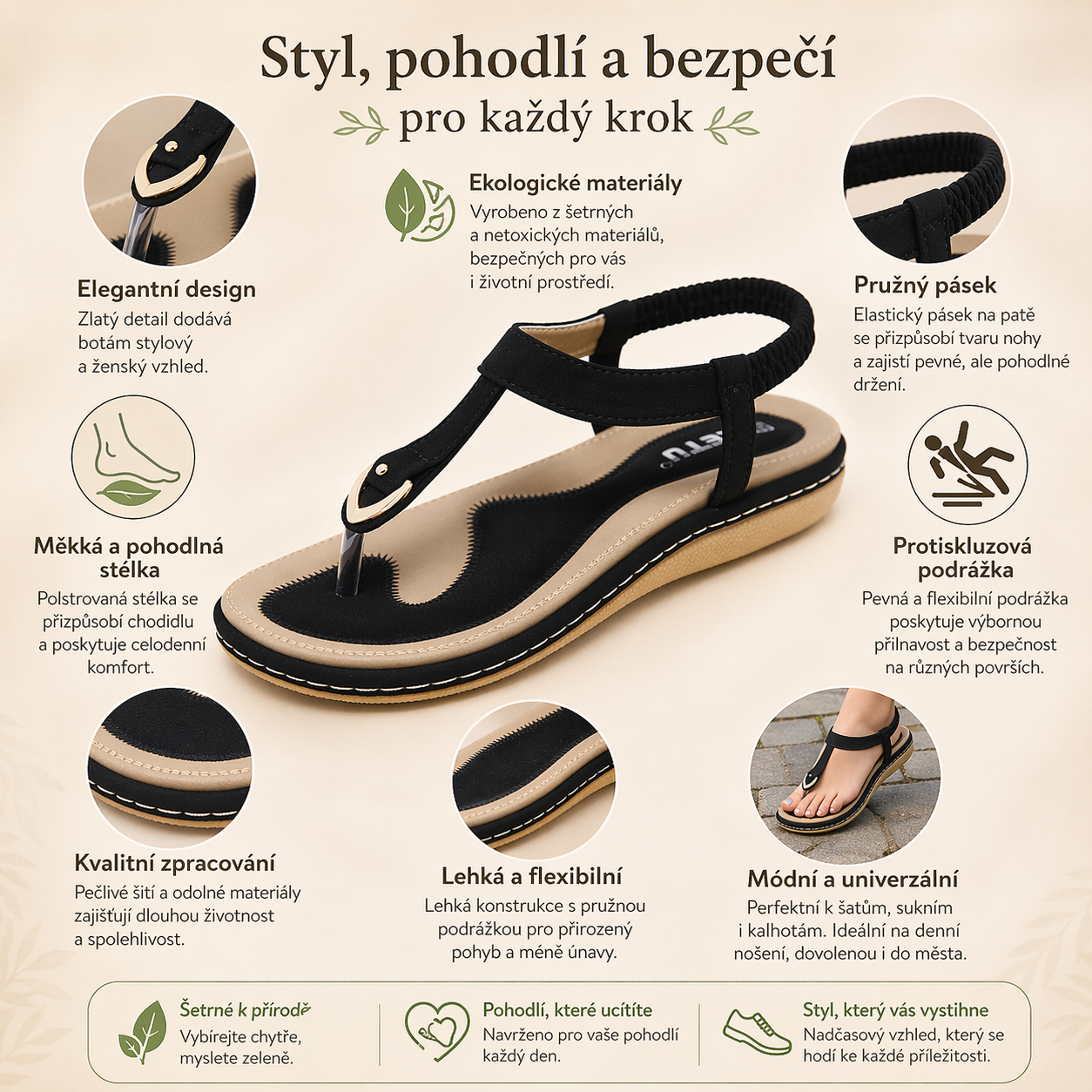 🎁Poslední den na využití 50% slevy! Nenechte si ujít příležitost! ⏰Ulevit od bolesti nohou a fasciitidy - Pohodlné ležérní sandály🔴
