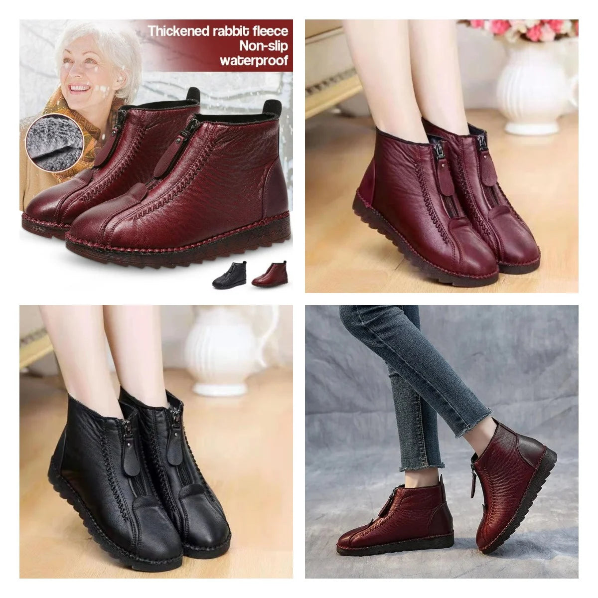 📣Časově omezená nabídka dnes - sleva 70 %⏰: ROOREN®, ergonomicky tvarovaná a bezpečná, teplá zimní ortopedická obuv. 👍Určeno pro ženy s bolestmi nohou, usnadňuje chůzi!