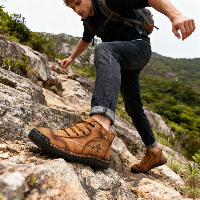 Pánské volnočasové boty ROOREN® - Vyrobeny z prvotřídní telecí kůže, s vlněnou podšívkou pro teplo, protiskluzovost, pohodlí, odolnost a ergonomický design pro účinnou úlevu od bolesti nohou.