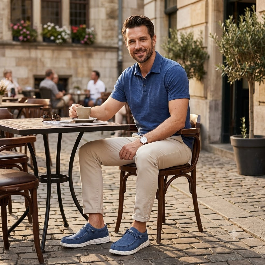 🎉 Časově omezená nabídka! 👞 Pánská letní volnočasová obuv | Ultralehká a prodyšná ✅ Nazouvací design, snadné nazouvání a zouvání 👣 Měkká, protiskluzová podrážka 🚶 S oporou klenby pro pohodlnou celodenní chůzi