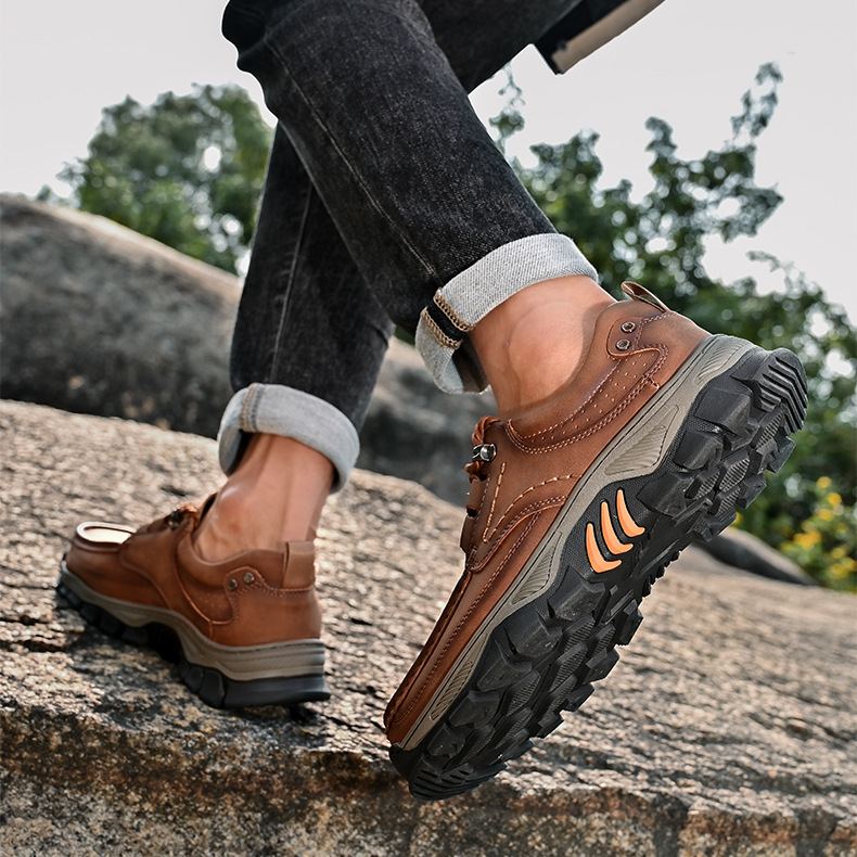 (🔥 Sconto del 50% - Non lasciartelo sfuggire!) Scarpe slip-on in pelle di vitello di alta qualità (disponibili anche con lacci) - Scarpe ortopediche - 👞 - Impermeabili e antiscivolo (supporto dell'arco plantare per una camminata più facile)