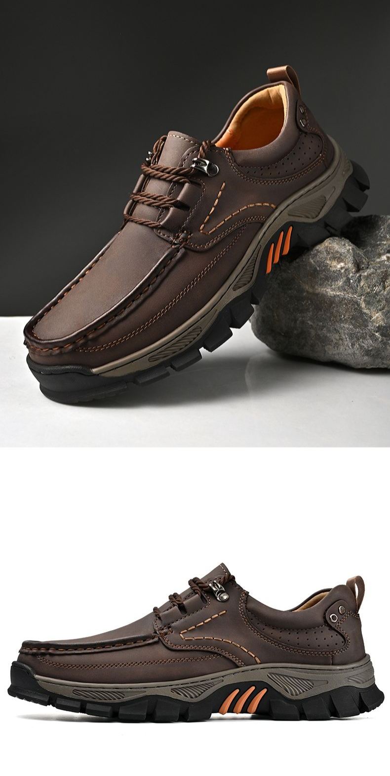 (🔥 Sconto del 50% - Non lasciartelo sfuggire!) Scarpe slip-on in pelle di vitello di alta qualità (disponibili anche con lacci) - Scarpe ortopediche - 👞 - Impermeabili e antiscivolo (supporto dell'arco plantare per una camminata più facile)
