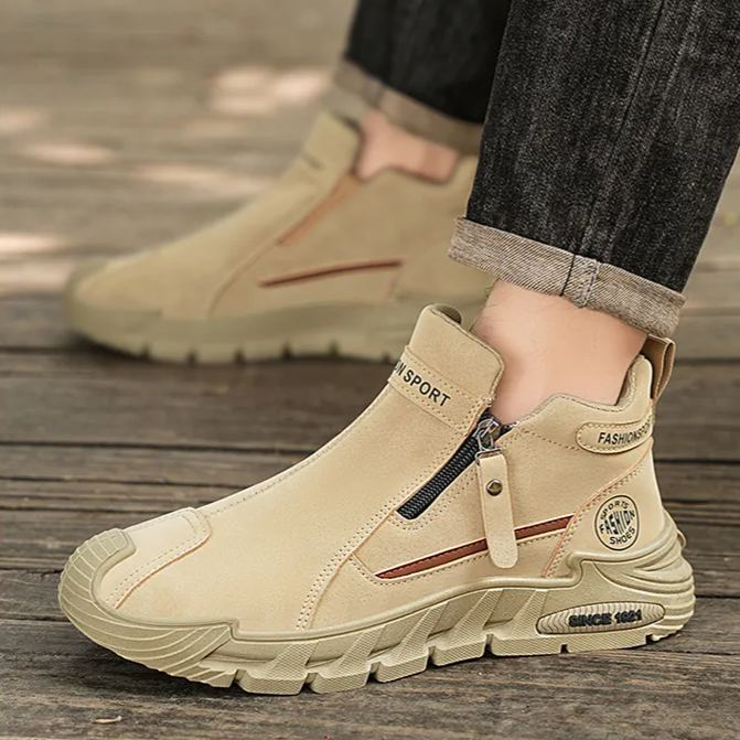 (⏰50% sleva po omezenou dobu) Pánská semišová ortopedická obuv, 👞 Ručně šitá, pohodlná a protiskluzová ✅ Podpora klenby - pohodlná chůze