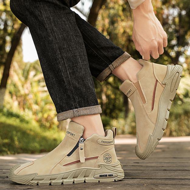 (⏰50% sleva po omezenou dobu) Pánská semišová ortopedická obuv, 👞 Ručně šitá, pohodlná a protiskluzová ✅ Podpora klenby - pohodlná chůze