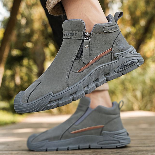 (⏰50% sleva po omezenou dobu) Pánská semišová ortopedická obuv, 👞 Ručně šitá, pohodlná a protiskluzová ✅ Podpora klenby - pohodlná chůze