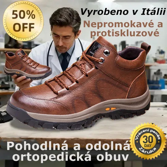 【⏰Dnes sleva 50 % - Končí brzy🔥】Protiskluzová a hřejivá turistická obuv ROOREN® - Vyrobena z italské hovězí kůže, s konstrukcí na podporu klenby, pohodlná a odolná, zmírňuje nepohodlí nohou!