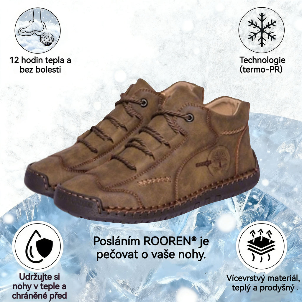 Pánské volnočasové boty ROOREN® - Vyrobeny z prvotřídní telecí kůže, s vlněnou podšívkou pro teplo, protiskluzovost, pohodlí, odolnost a ergonomický design pro účinnou úlevu od bolesti nohou.