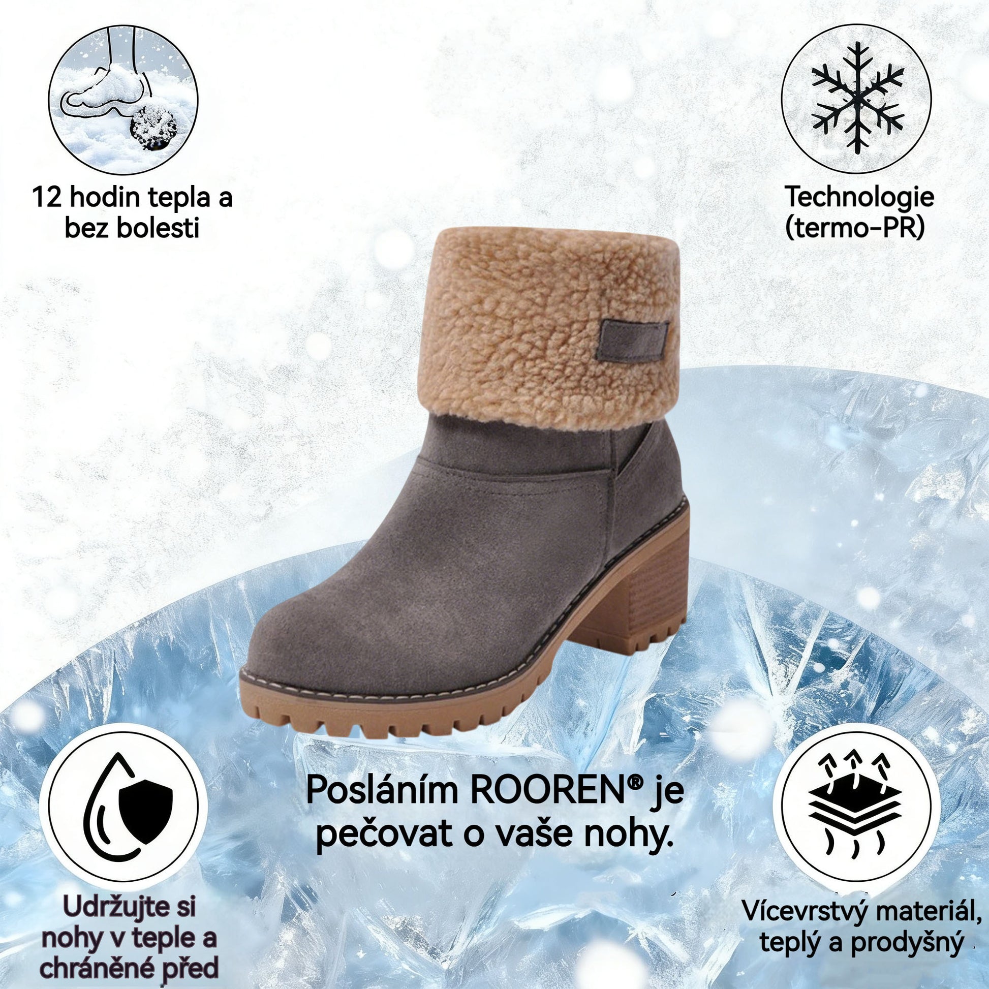 🔥Časově omezená nabídka, dnes sleva 70 %! ⏰ - ROOREN® protiskluzové, teplé boty, vědecky navržená ortopedická obuv, která účinně ulevuje od bolesti nohou, zad a kolen!