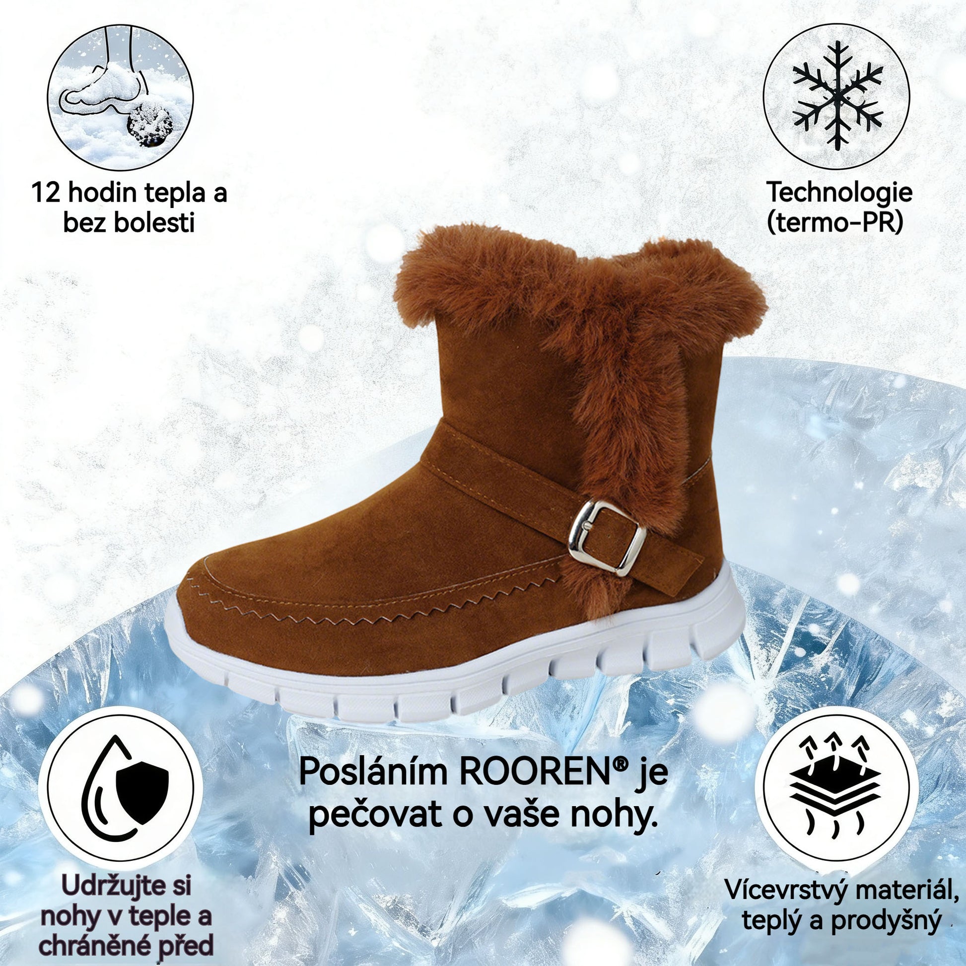 ROOREN® - Ergonomicky tvarovaná zimní ortopedická obuv pro úlevu od bolesti nohou, kolen a zad - Dámské