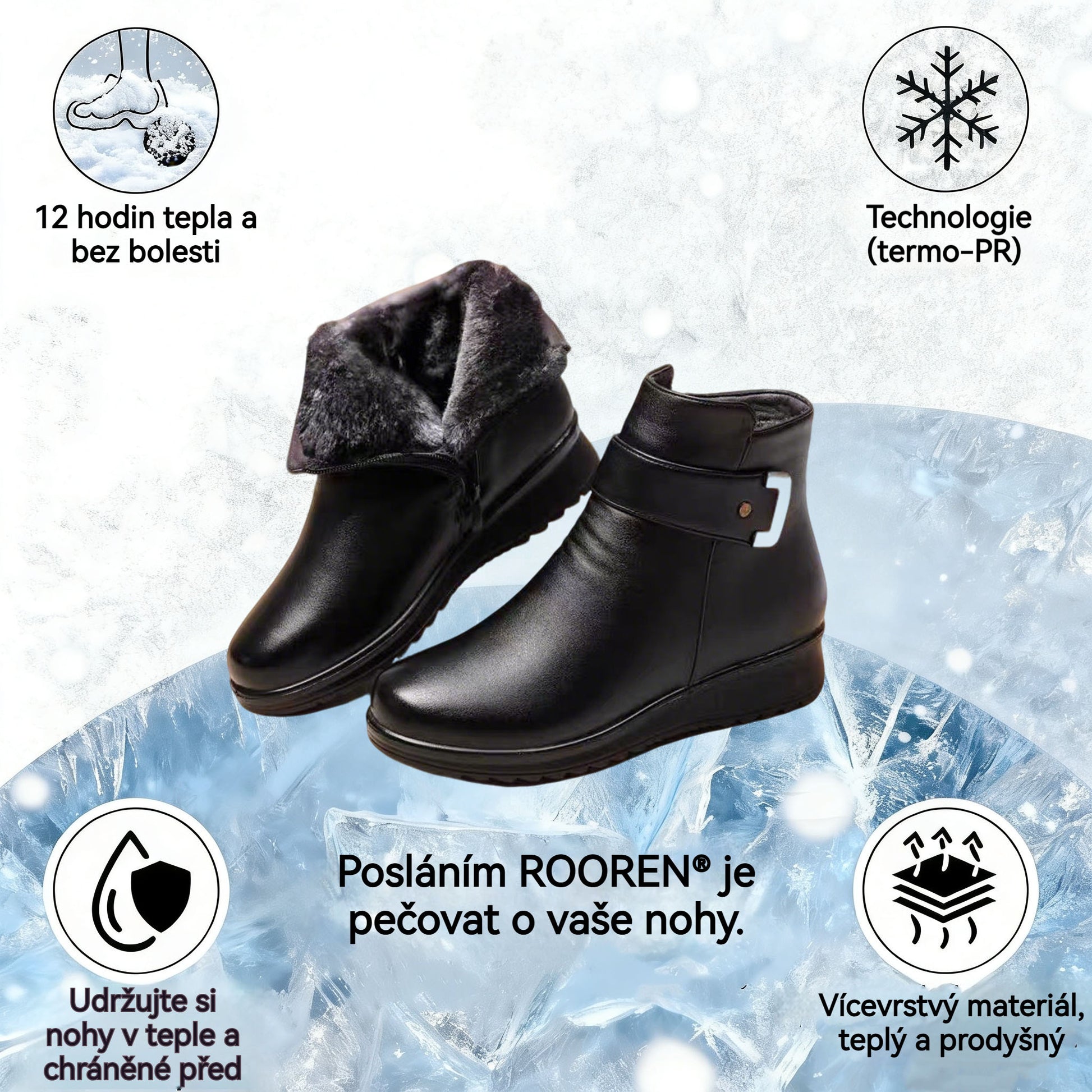 ROOREN® | Ergonomická zimní ortopedická obuv pro úlevu od bolesti nohou, kolen a zad.