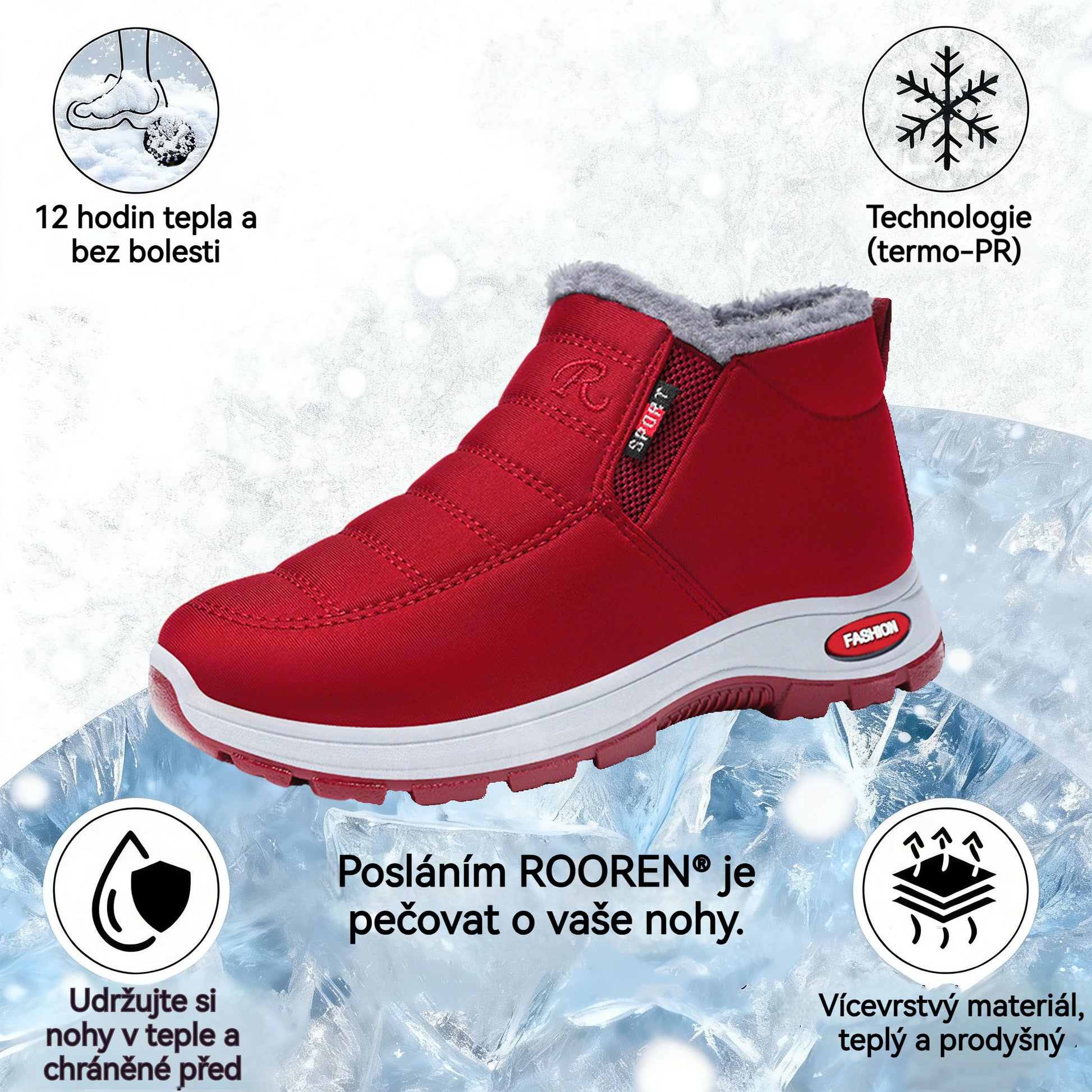 🔥Dnešní speciál: Sleva 70 %! ⏰ - Protiskluzové teplé zimní boty ROOREN®, 👍 Ortopedická obuv navržená speciálně pro české občany, účinně ulevující od bolesti nohou, zad a kolen!