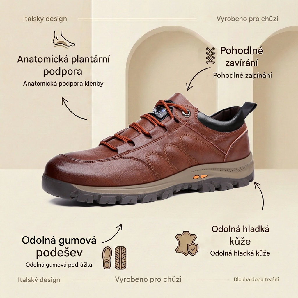 Ortopedická obuv ROOREN® | Vyrobena z pravé kůže, měkká a pohodlná pro okamžité pohodlí.