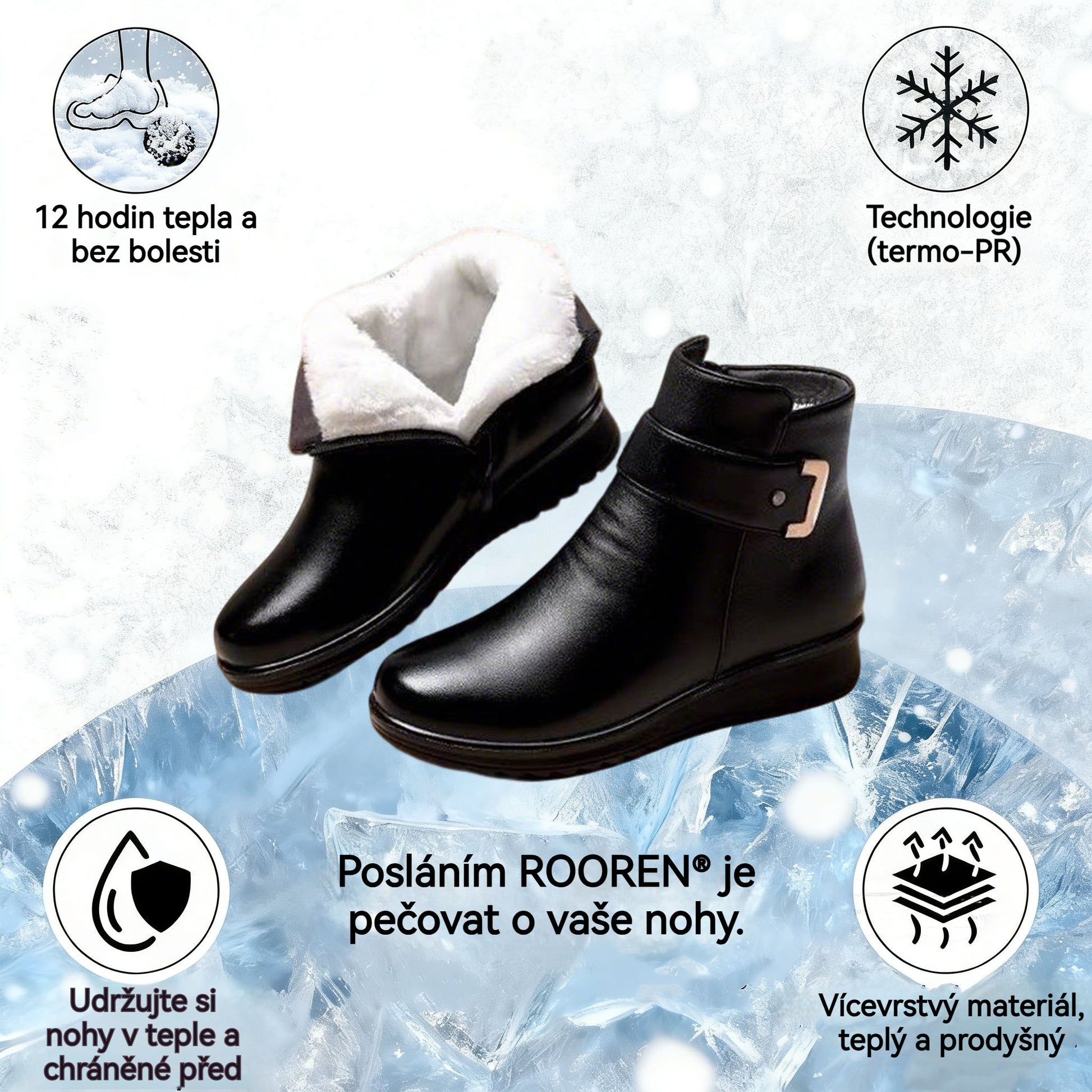 ROOREN® | Ergonomická zimní ortopedická obuv pro úlevu od bolesti nohou, kolen a zad.