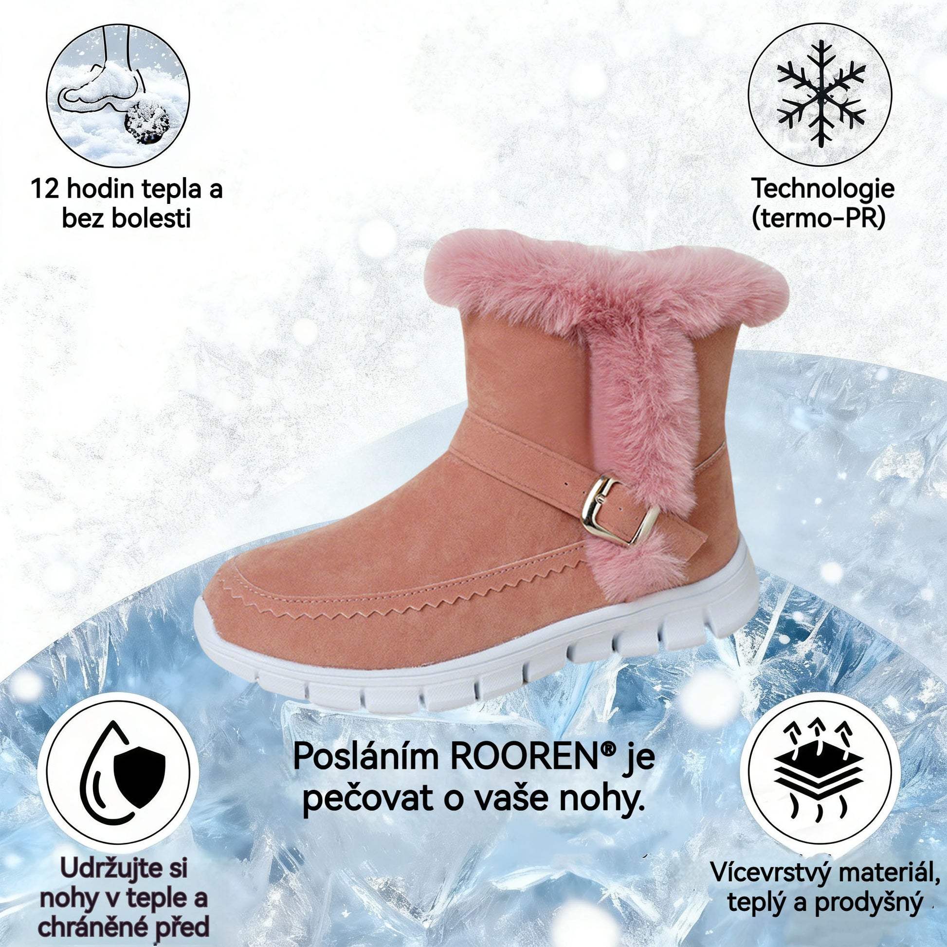 ROOREN® - Ergonomicky tvarovaná zimní ortopedická obuv pro úlevu od bolesti nohou, kolen a zad - Dámské