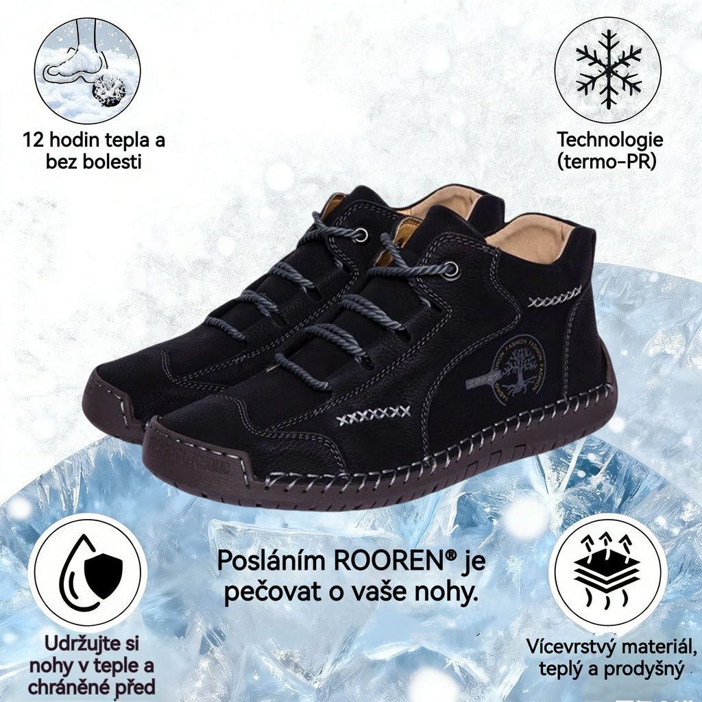 Pánské volnočasové boty ROOREN® - Vyrobeny z prvotřídní telecí kůže, s vlněnou podšívkou pro teplo, protiskluzovost, pohodlí, odolnost a ergonomický design pro účinnou úlevu od bolesti nohou.