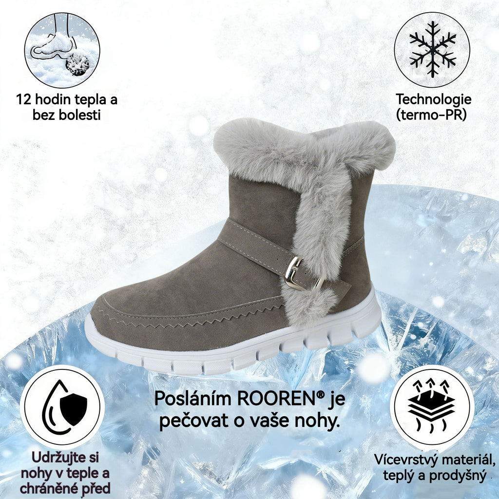 Dámské sněhule ROOREN® - Ergonomické zimní ortopedické boty s vlněnou podšívkou pro teplo a protiskluzovost. Ergonomický design účinně zmírňuje bolest nohou.
