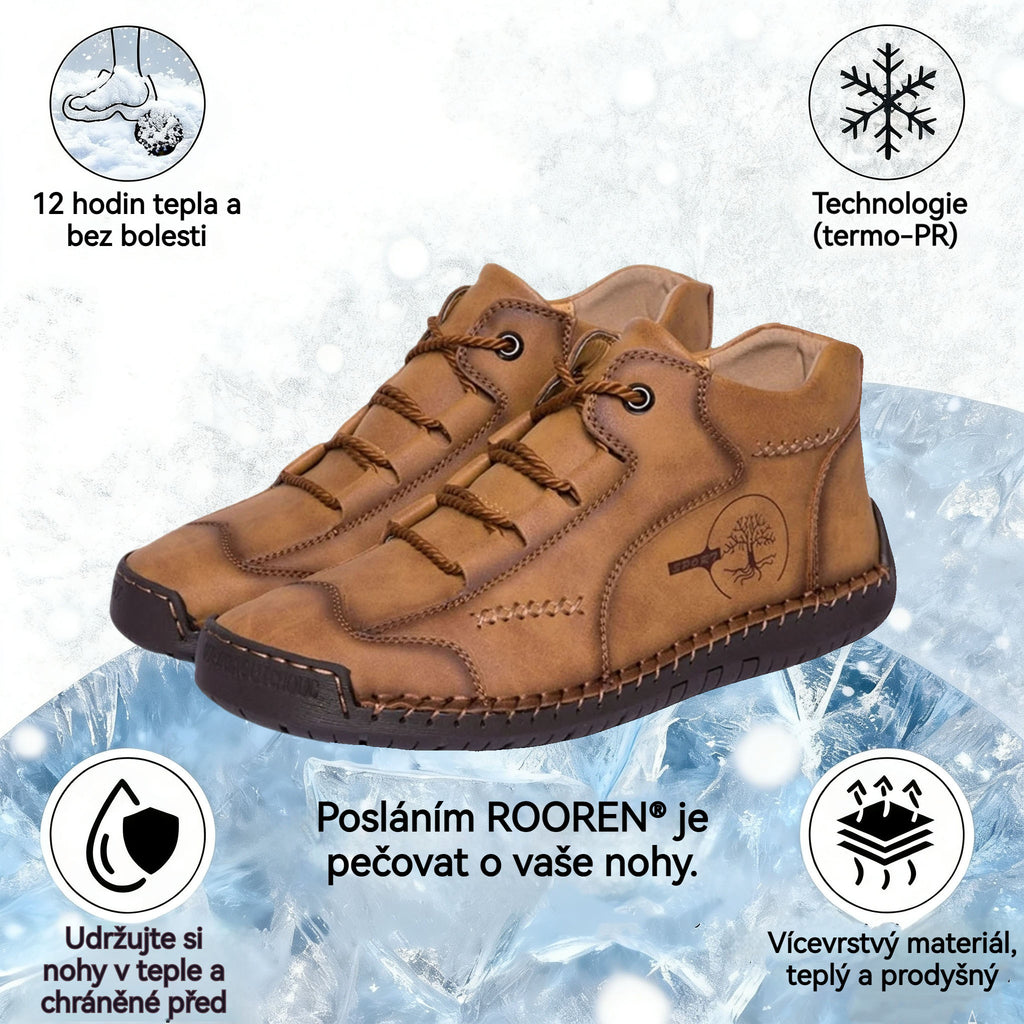 Pánské volnočasové boty ROOREN® - Vyrobeny z prvotřídní telecí kůže, s vlněnou podšívkou pro teplo, protiskluzovost, pohodlí, odolnost a ergonomický design pro účinnou úlevu od bolesti nohou.