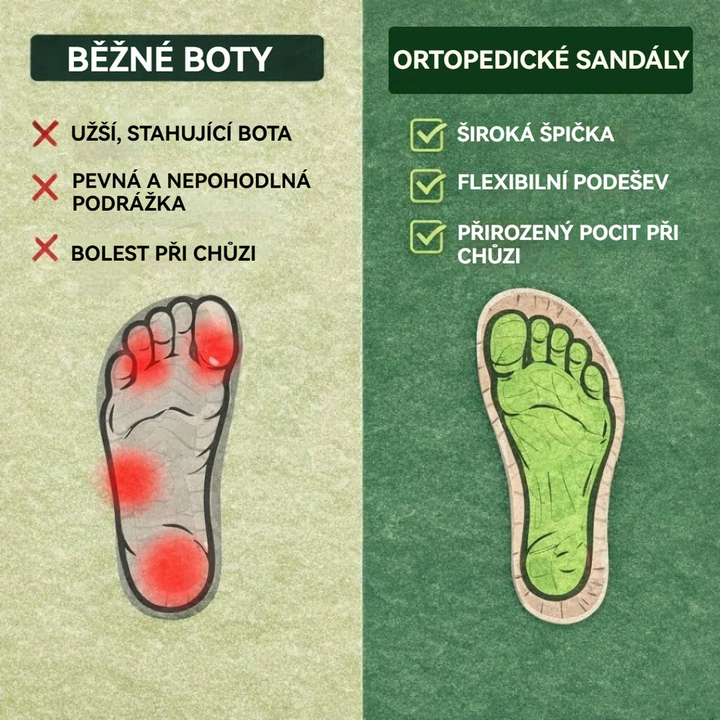 Orthofit: ergonomicky tvarované sandály, které poskytují maximální pohodlí a svěžest a korigují hallux valgus (vbočený palec).