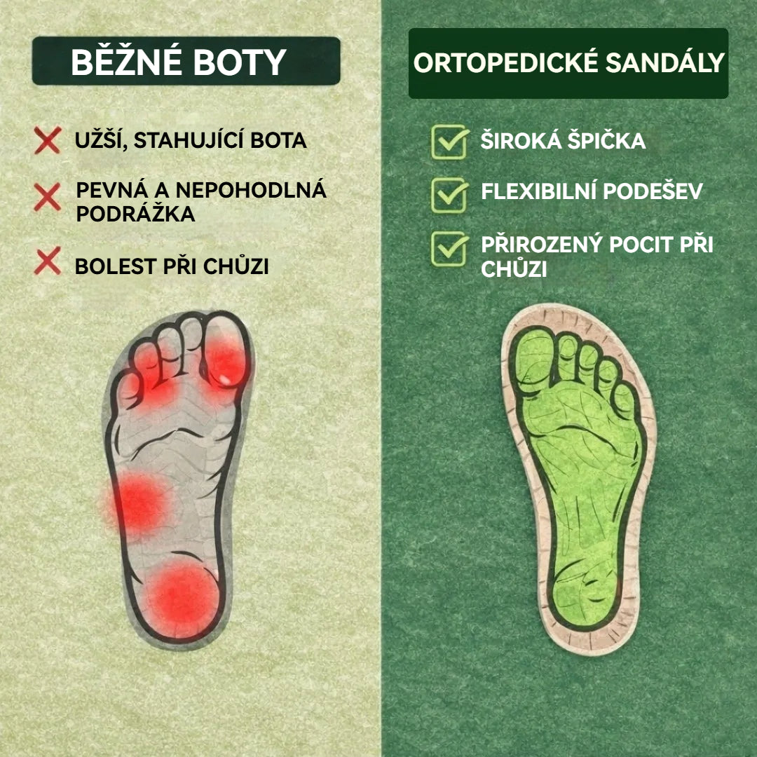 Orthofit: ergonomicky tvarované sandály, které poskytují maximální pohodlí a svěžest a korigují hallux valgus (vbočený palec).