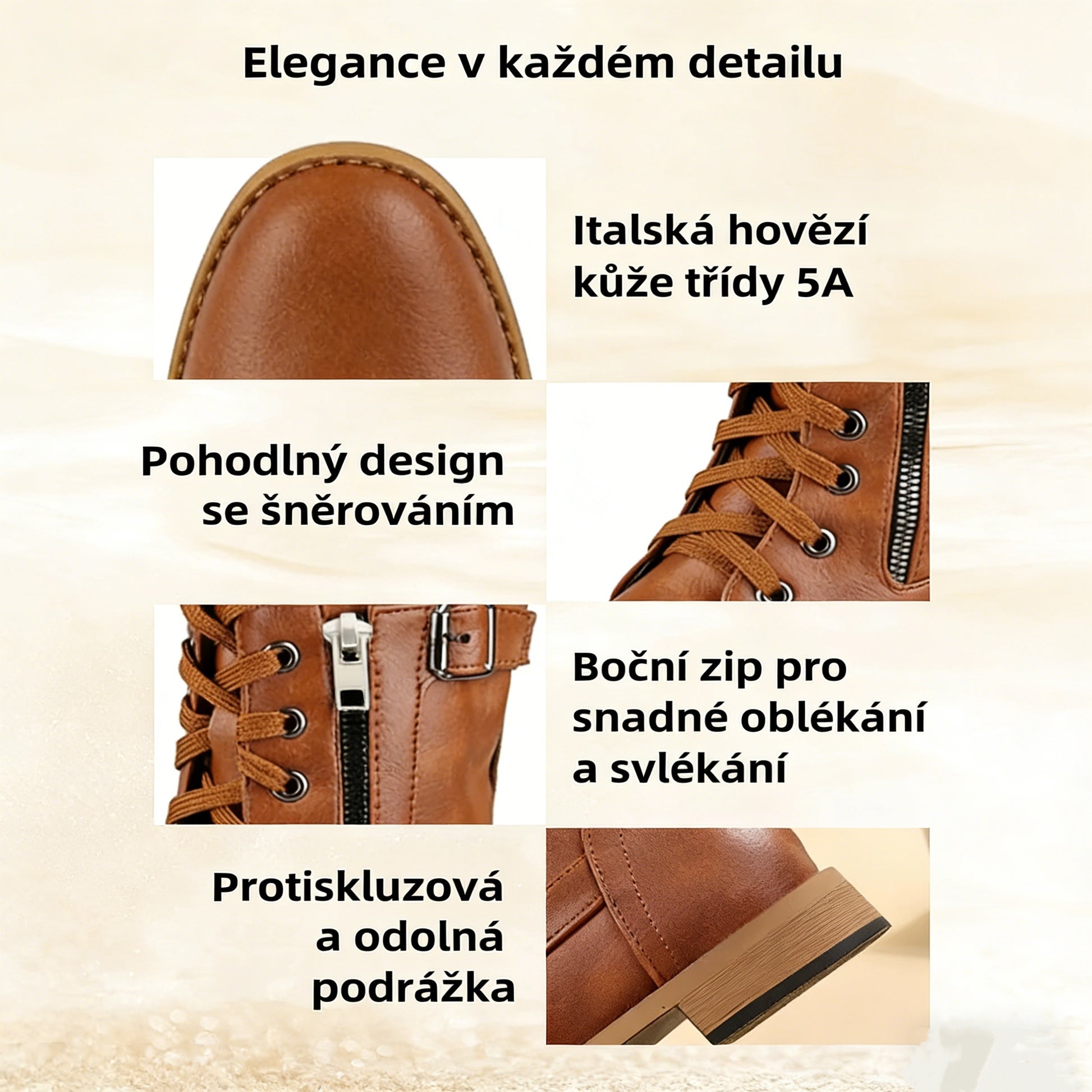 ROOREN® 👞 Ručně šité dámské boty | Ergonomické ortopedické boty - Vyrobeno z australské hovězí kůže pro úlevu od bolesti nohou!