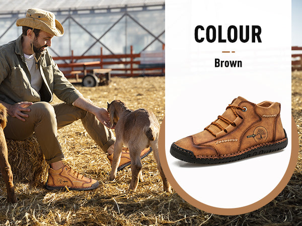 Pánské volnočasové boty ROOREN® - Vyrobeny z prvotřídní telecí kůže, s vlněnou podšívkou pro teplo, protiskluzovost, pohodlí, odolnost a ergonomický design pro účinnou úlevu od bolesti nohou.