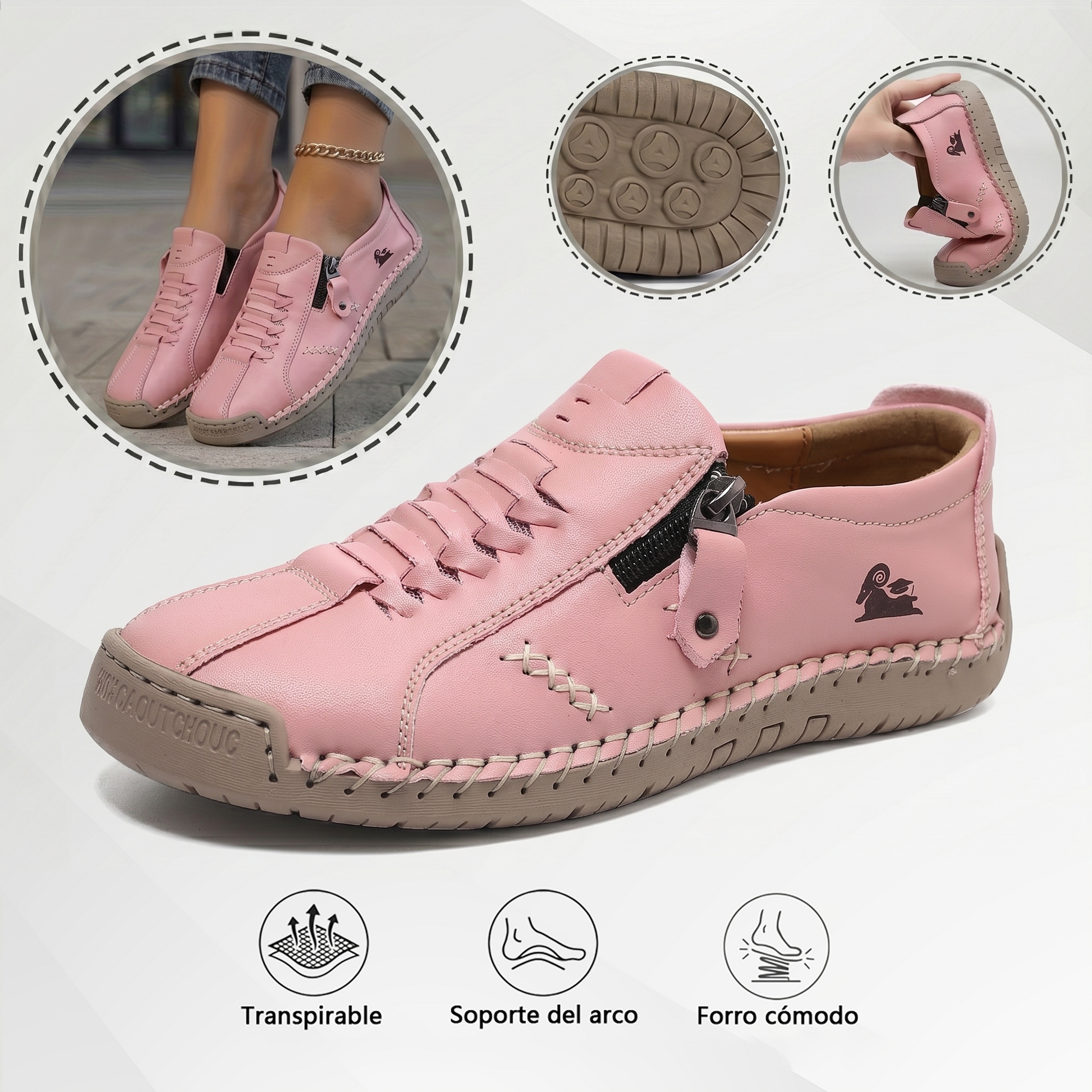 🔥 Dnešní speciální nabídka: sleva 60 %! 🎁 Dámské kožené mokasíny na zip, pohodlné ergonomické boty, nazouvací ležérní turistické boty